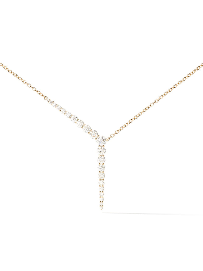 Aria Y Necklace in 18k Yellow Gold with White Diamonds — Melissa Kaye