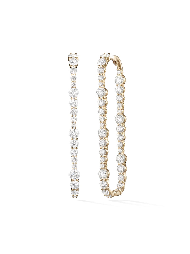 Ashley Hoop in 18k Yellow Gold with White Diamonds — Melissa Kaye