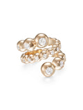 Audrey Coil Ring in 18k Pink Gold with White Diamonds — Melissa Kaye
