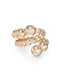 Audrey Coil Ring in 18k Pink Gold with Partial Diamond Setting — Melissa Kaye