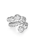 Audrey Coil Ring in 18k White Gold with Partial Diamond Setting — Melissa Kaye