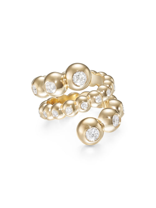 Audrey Coil Ring in 18k Yellow Gold with White Diamonds — Melissa Kaye