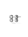 Audrey Double Stud Large in 18k Blackened Gold with White Diamonds — Melissa Kaye