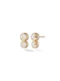 Audrey Double Stud Large in 18k Pink Gold with White Diamonds — Melissa Kaye