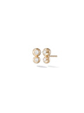 Audrey Double Stud Small in 18k Pink Gold with White Diamonds — Melissa Kaye
