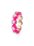 Audrey Eternity Band in Neon Pink Enamel and 18k Pink Gold with White Diamonds — Melissa Kaye