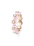 Audrey Eternity Band in Pastel Pink Enamel and 18k Pink Gold with White Diamonds — Melissa Kaye