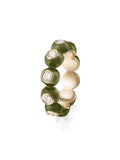 Audrey Eternity Band in Army Green Enamel and 18k Yellow Gold with White Diamonds — Melissa Kaye