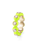 Audrey Eternity Band in Neon Yellow Enamel and 18k Yellow Gold with White Diamonds — Melissa Kaye