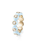  Audrey Eternity Band in Pastel Blue Enamel and 18k Yellow Gold with White Diamonds — Melissa Kaye