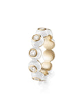 Audrey Eternity Band in White Enamel and 18k Yellow Gold with White Diamonds — Melissa Kaye
