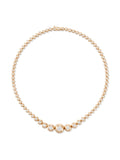 Audrey Graduated Necklace in 18k Pink Gold with White Diamonds — Melissa Kaye