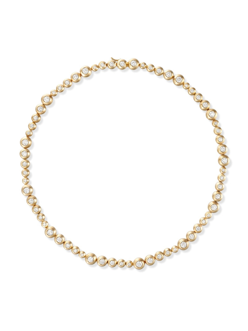 Audrey Graduated Repeating Necklace in 18k Yellow Gold with White Diamonds — Melissa Kaye