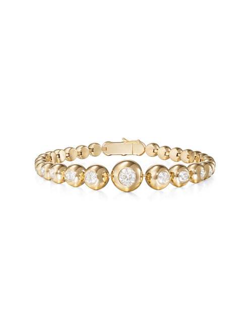 Audrey Graduated Tennis Bracelet in 18k Yellow Gold with White Diamonds — Melissa Kaye
