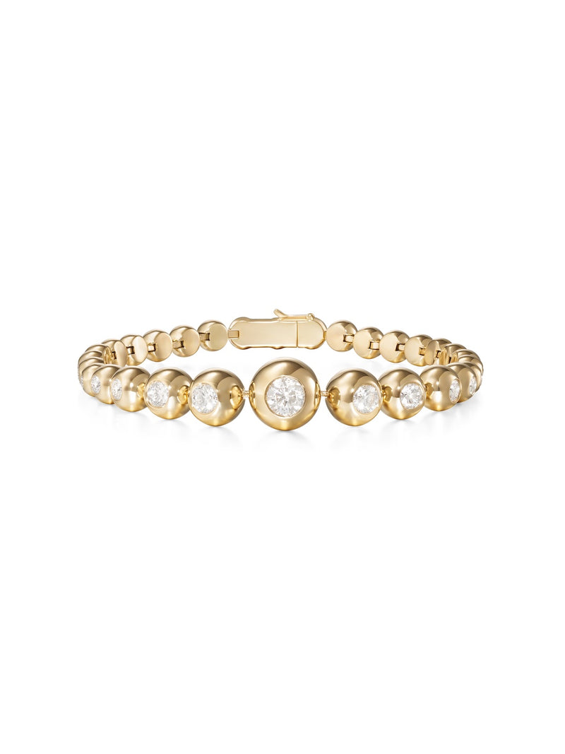 Audrey Graduated Tennis Bracelet in 18k Yellow Gold with White Diamonds — Melissa Kaye