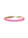 Audrey Hinged Bracelet in 18k Pink Gold with Neon Pink Enamel and White Diamonds — Melissa Kaye