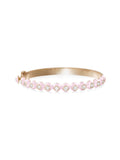Audrey Hinged Bracelet in 18k Pink Gold with Pastel Pink Enamel and White Diamonds — Melissa Kaye