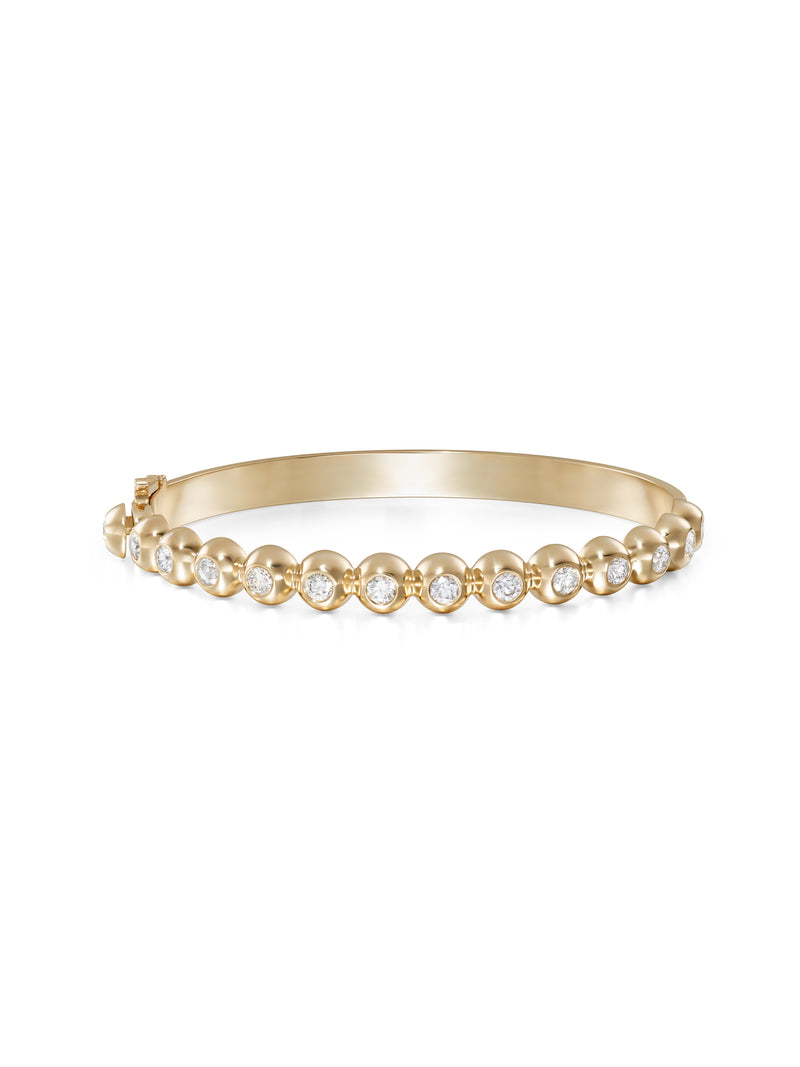 Audrey Hinged Bracelet in 18k Yellow Gold with White Diamonds — Melissa Kaye