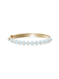 Audrey Hinged Bracelet in 18k Yellow Gold with Pastel Blue Enamel and White Diamonds — Melissa Kaye