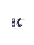 Audrey Huggie Hoop in Navy Enamel and 18k Yellow Gold with White Diamonds — Melissa Kaye