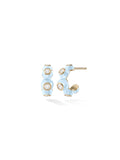 Audrey Huggie Hoop in Pastel Blue Enamel and 18k Yellow Gold with White Diamonds — Melissa Kaye