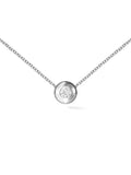 Audrey Pendant Large in 18k White Gold with White Diamonds — Melissa Kaye