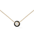 Audrey Pendant Large in 18k Yellow Gold with Black Enamel and White Diamonds — Melissa Kaye