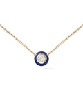 Audrey Pendant Large in 18k Yellow Gold with Navy Enamel and White Diamonds — Melissa Kaye