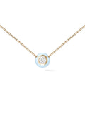 Audrey Pendant Large in 18k Yellow Gold with Pastel Blue Enamel and White Diamonds — Melissa Kaye