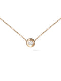 Audrey Pendant Small in 18k Pink Gold with White Diamonds — Melissa Kaye