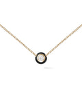 Audrey Pendant Small in 18k Yellow Gold with Black Enamel and White Diamonds — Melissa Kaye