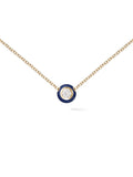 Audrey Pendant Small in 18k Yellow Gold with Navy Enamel and White Diamonds — Melissa Kaye