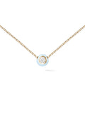 Audrey Pendant Small in 18k Yellow Gold with Pastel Blue Enamel and White Diamonds — Melissa Kaye