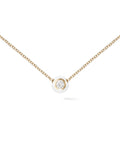 Audrey Pendant Small in 18k Yellow Gold with White Enamel and White Diamonds — Melissa Kaye