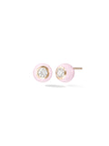 Audrey Stud Large in Pastel Pink Enamel and 18k Pink Gold with White Diamonds — Melissa Kaye