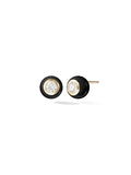 Audrey Stud Large in Black Enamel and 18k Yellow Gold with White Diamonds — Melissa Kaye