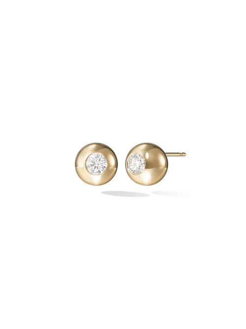Audrey Stud Large in 18k Yellow Gold with White Diamonds — Melissa Kaye