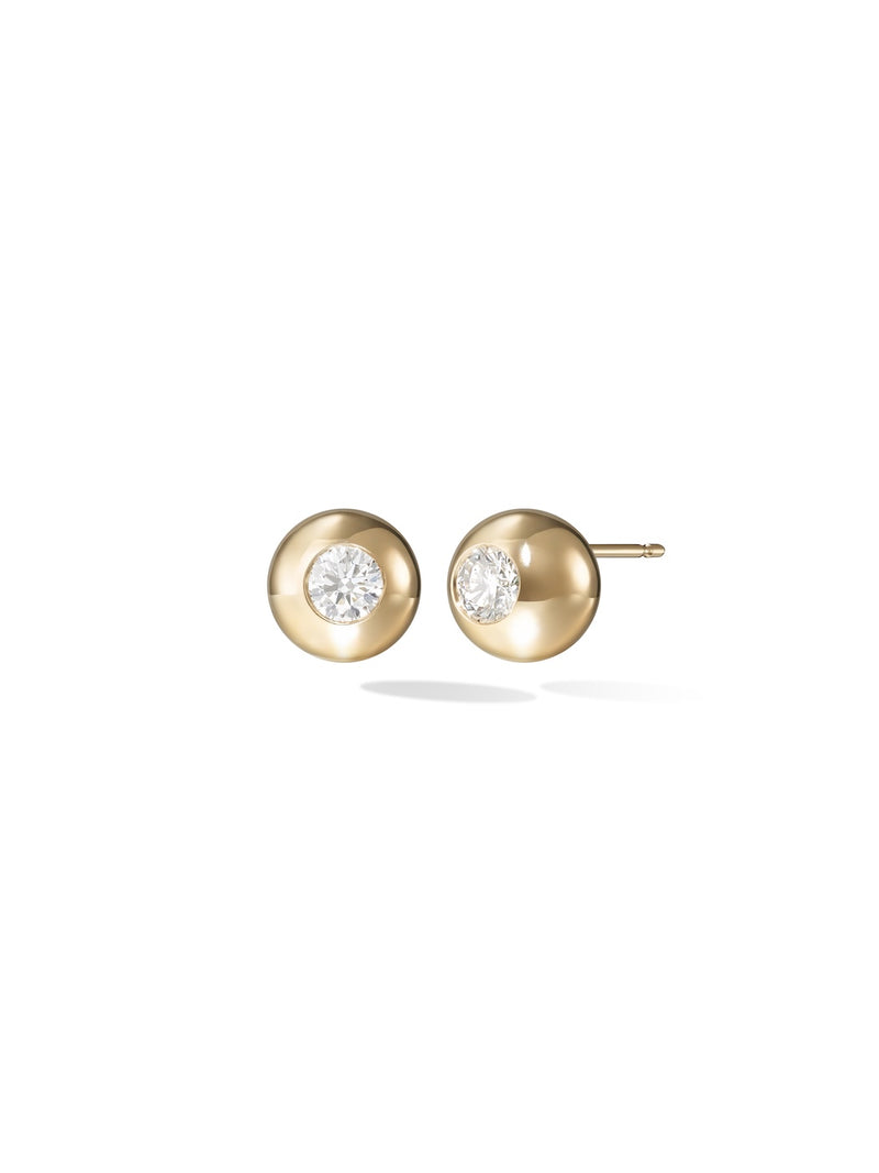 Audrey Stud Large in 18k Yellow Gold with White Diamonds — Melissa Kaye