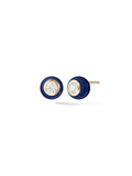 Audrey Stud Large in Navy Enamel and 18k Yellow Gold with White Diamonds — Melissa Kaye
