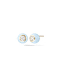 Audrey Stud Large in Pastel Blue Enamel and 18k Yellow Gold with White Diamonds — Melissa Kaye