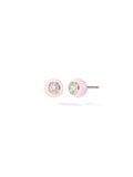 Audrey Stud Medium in Pastel Pink Enamel and 18k Pink Gold with White Diamonds — Melissa Kaye