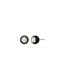 Audrey Stud Medium in Black Enamel and 18k Yellow Gold with White Diamonds — Melissa Kaye