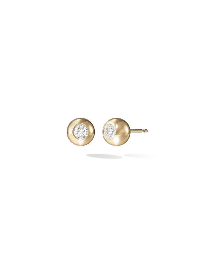 Audrey Stud Medium in 18k Yellow Gold with White Diamonds — Melissa Kaye