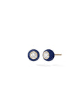 Audrey Stud Medium in Navy Enamel and 18k Yellow Gold with White Diamonds — Melissa Kaye