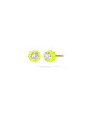 Audrey Stud Medium in Neon Yellow Enamel and 18k Yellow Gold with White Diamonds — Melissa Kaye