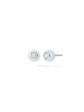 Audrey Stud Medium in Pastel Blue Enamel and 18k Yellow Gold with White Diamonds — Melissa Kaye