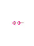 Audrey Stud Small in Neon Pink Enamel and 18k Pink Gold with White Diamonds — Melissa Kaye