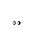 Audrey Stud Small in Black Enamel and 18k Yellow Gold with White Diamonds — Melissa Kaye