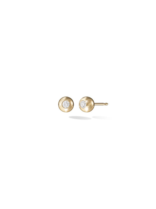 Audrey Stud Small in 18k Yellow Gold with White Diamonds — Melissa Kaye