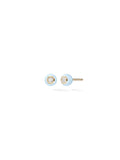 Audrey Stud Small in Pastel Blue Enamel and 18k Yellow Gold with White Diamonds — Melissa Kaye